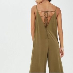 Topshop Strappy Summer Tie Back Crop Jumpsuit Size US 6